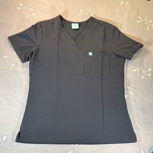 Garde Malade Canada Dark Gray V-Neck Uniform/ Medical Scrub Top Small
